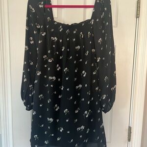 Abercrombie & Fitch Black floral dress size M Tall. NWT